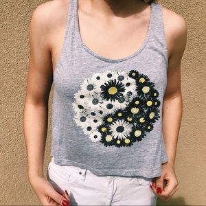 Gray graphic tank top